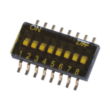 Dip Switch SMT Type 25mA, 24VDC Pin spacing 1.27 mm; 8-pole in tape-and-reel packaging